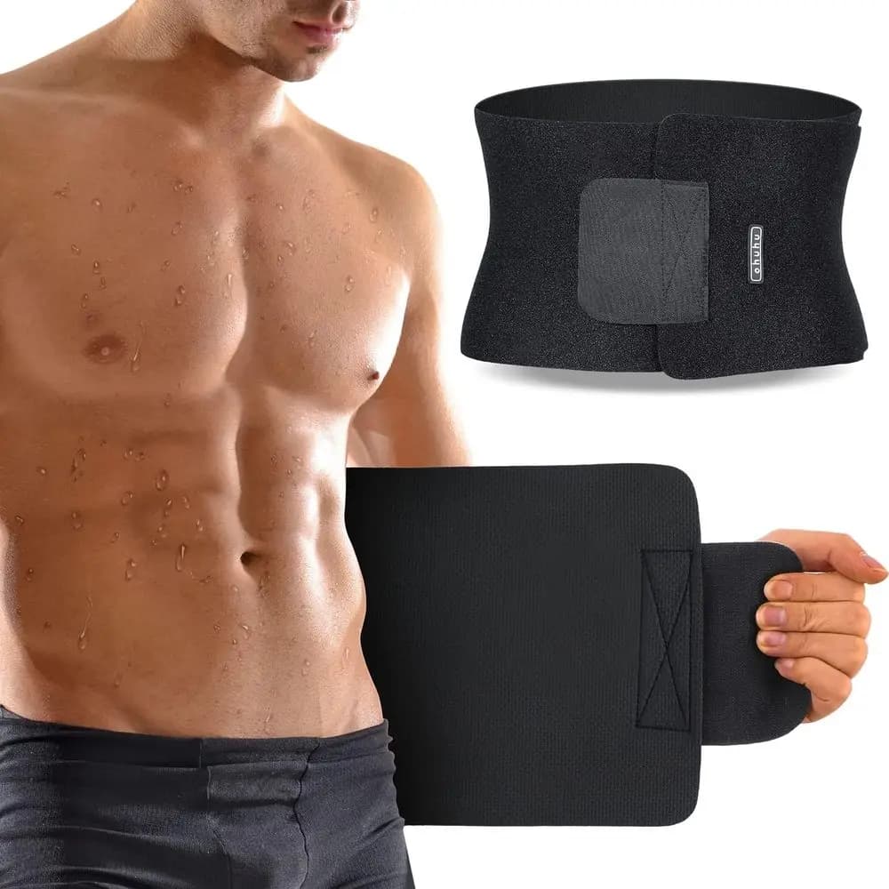 Cintura snellente regolabile in neoprene per favorire la sudorazione e il supporto della schiena - Adatta fino a 40 kg, Adatta per uomini e donne, Nera