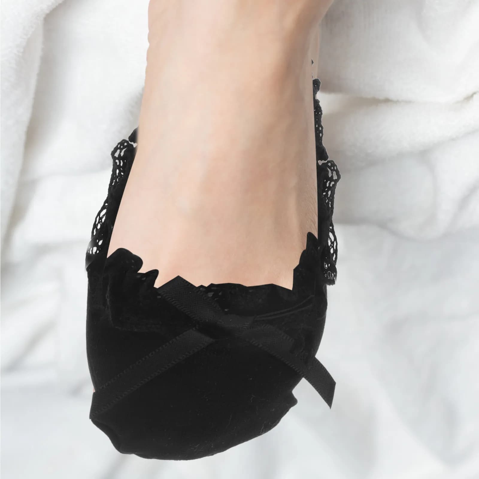 1 Paio di Calzini Donna Traspiranti in Pizzo, Modello Sottile Antiscivolo con Cinturino, Eleganti con Bordo in Pizzo, Comodi Calzini Invisibili Estivi Casual
