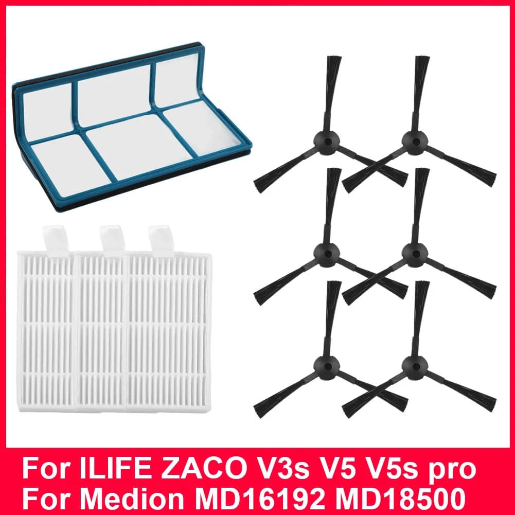 Kit di spazzole laterali con prefiltro a rete per MEDION MD 18500/18600 /MD18501/MD16192, strumenti per la pulizia delle spazzole laterali, parti per elettrodomestici