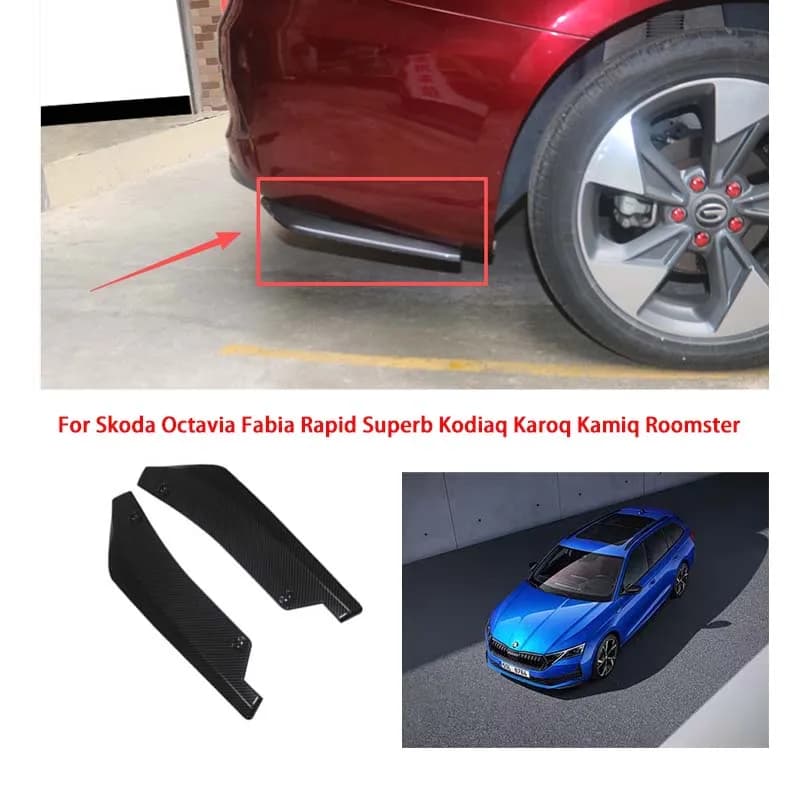 Pair Car Front Rear Bumper Lip Splitter Scratch Protector 44.5cm Winglets Side Skirt Extension