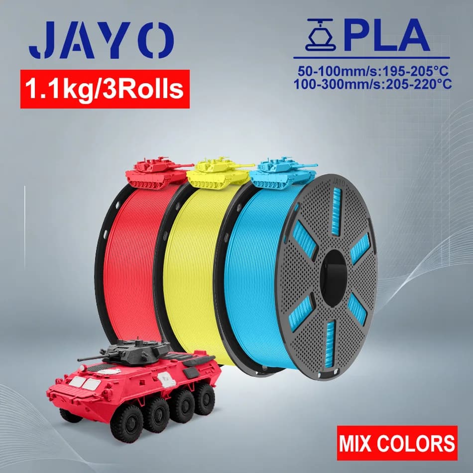 JAYO 3D Printer PLA Filament 1.75mm 3 Rolls pla Plastic For 3D Printer &Pen 3D Printing Filaments Mix Color Fast Shipping