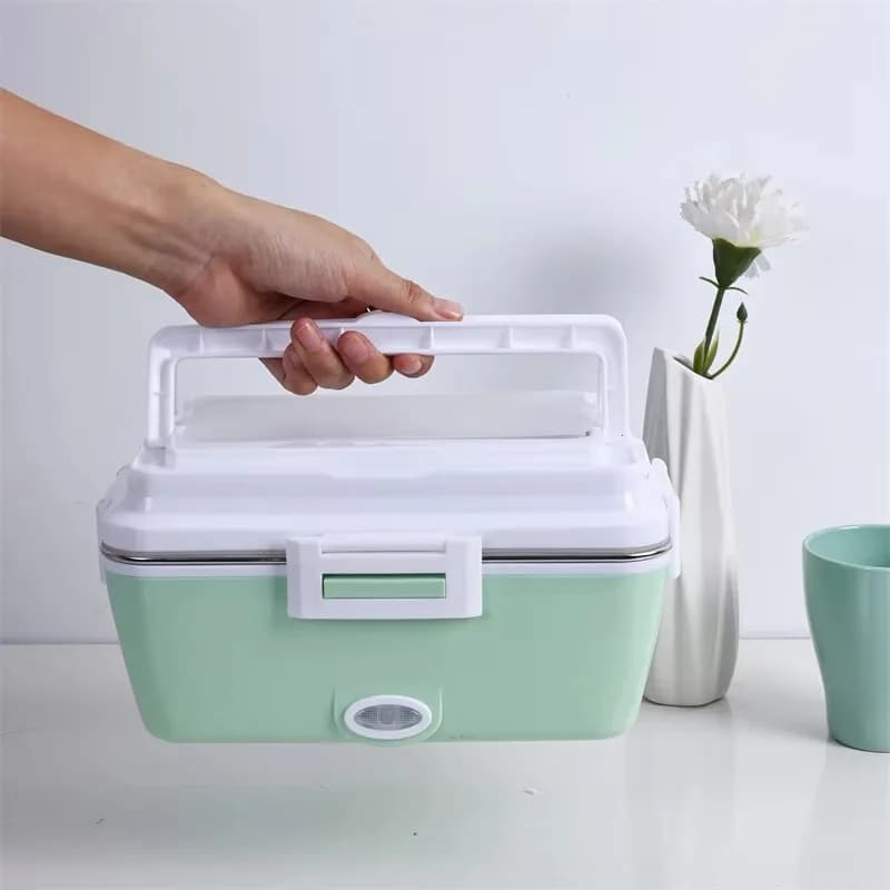 Contenitore Elettrico Riscaldato per Alimenti, Portatile 220/110V, Scaldavivande con Scomparti, Scatola Bento, Spina EU/US