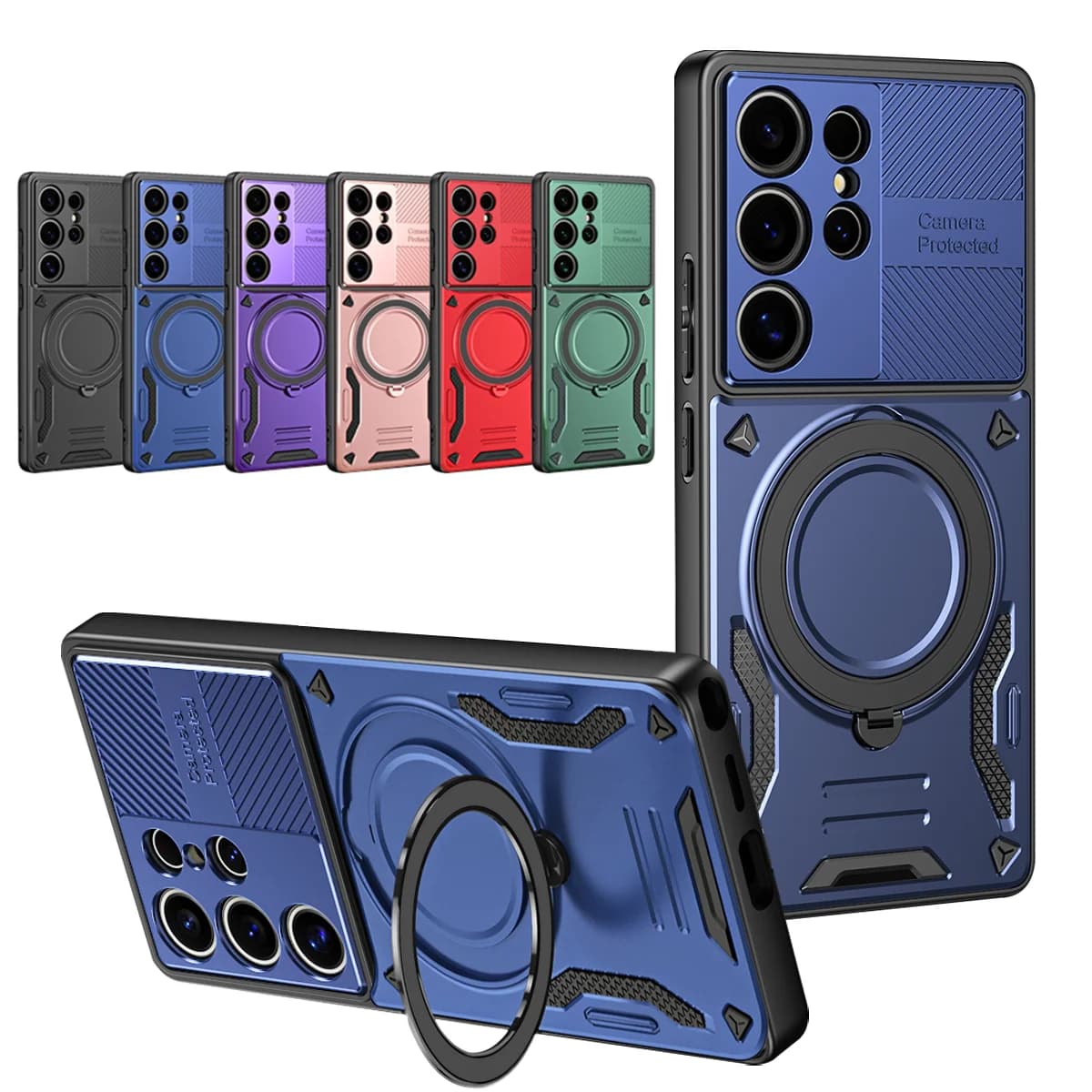 360 ° Custodia Protettiva Magnetica Girevole Antiurto con Supporto per Samsung Galaxy S26 S25 S24 S23 Ultra Plus Edge FE