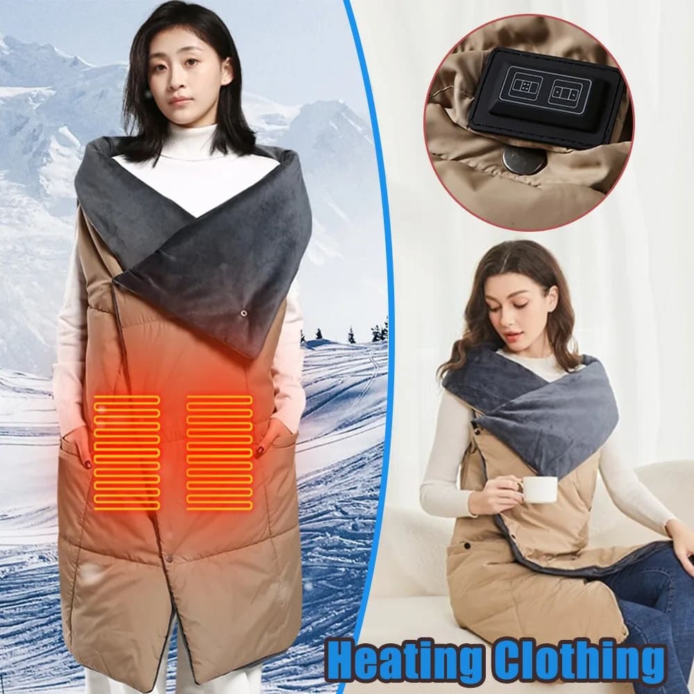 Coperta riscaldante elettrica intelligente a temperatura costante Abbigliamento riscaldante in grafene Protezione invernale calda dal freddo Abbigliamento riscaldato da esterno