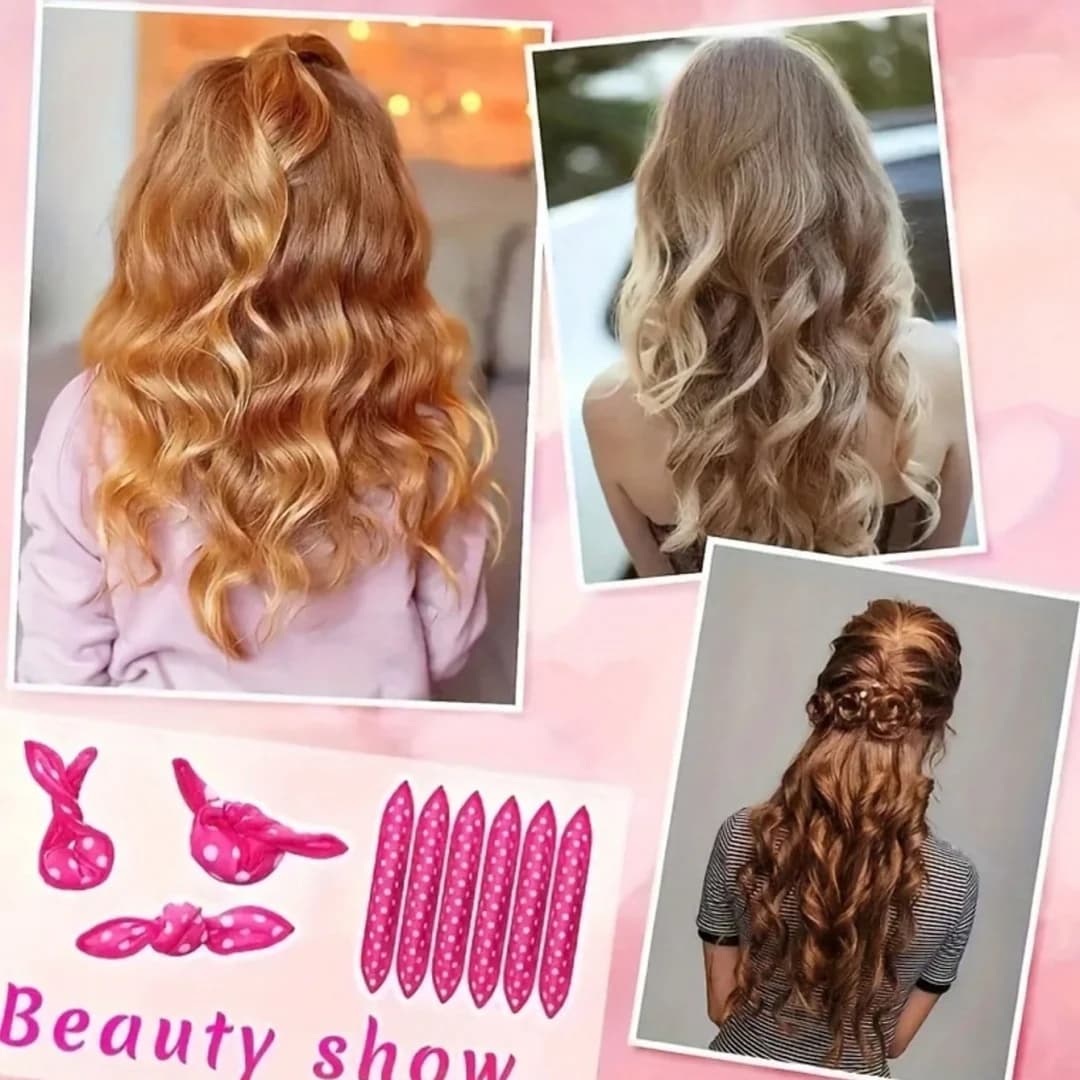 Set di 10 Bigodini per Capelli Senza Calore, Morbidi e Comodi, in Spugna, per Styling Fai-da-Te e Cura dei Capelli
