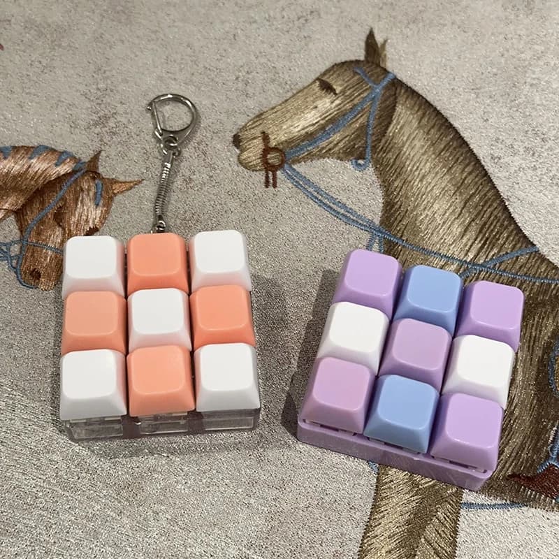 Tester per assi di tastiere meccaniche a 9 tasti, portachiavi con tasti, portachiavi a forma di tastiera, accessori giocattolo per tasti da dito