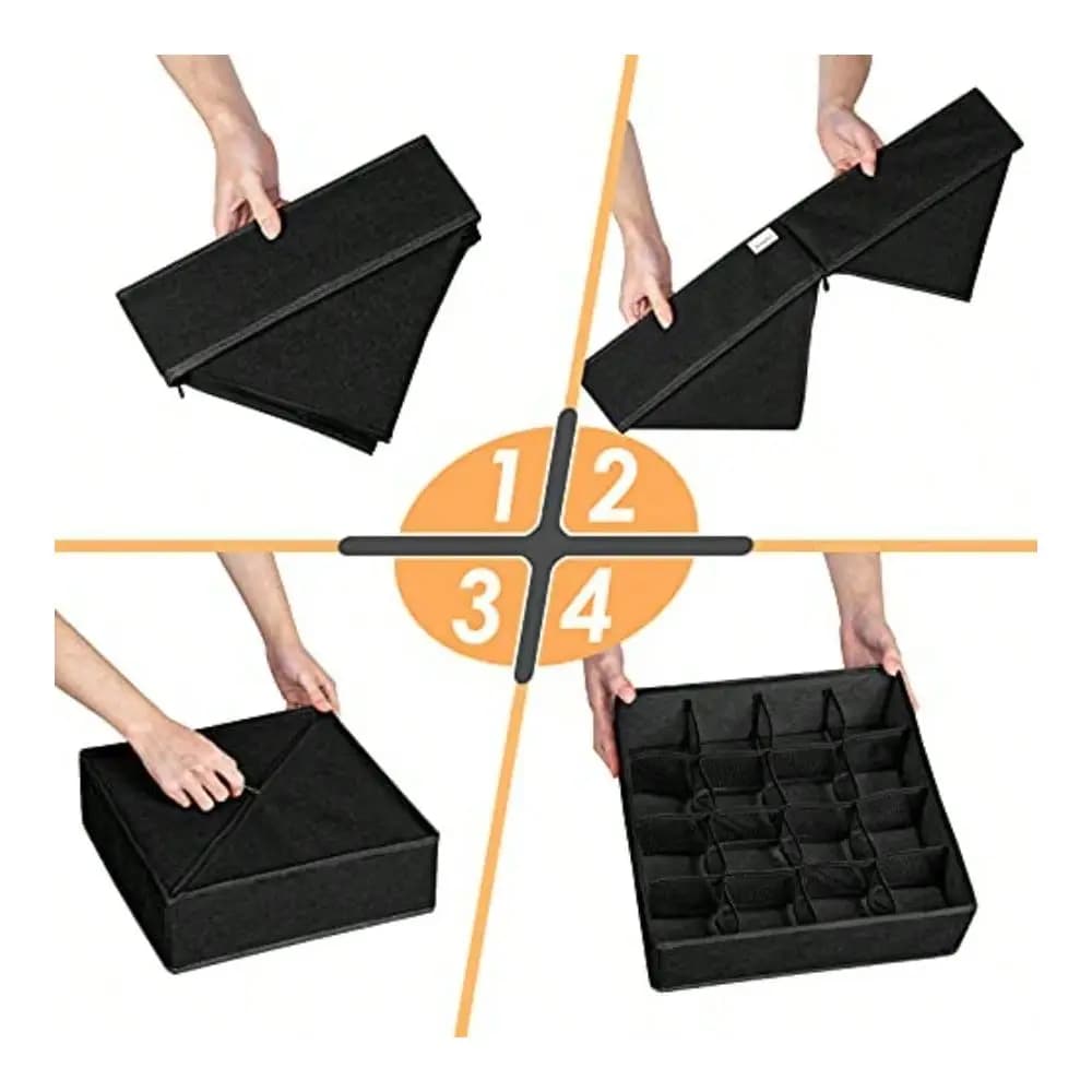 Organizzatore Pieghevole per Calze e Biancheria Intima Diders 64 C Faic per Armadio e Contenitori 62424 C Nero