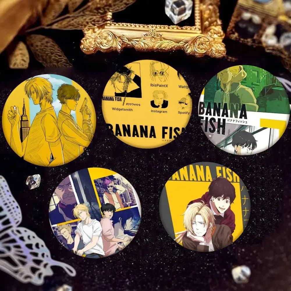 Spilla Distintiva Anime Banana Fish in Latta, Accessorio per Abbigliamento e Zaino, Spilla da Bavero