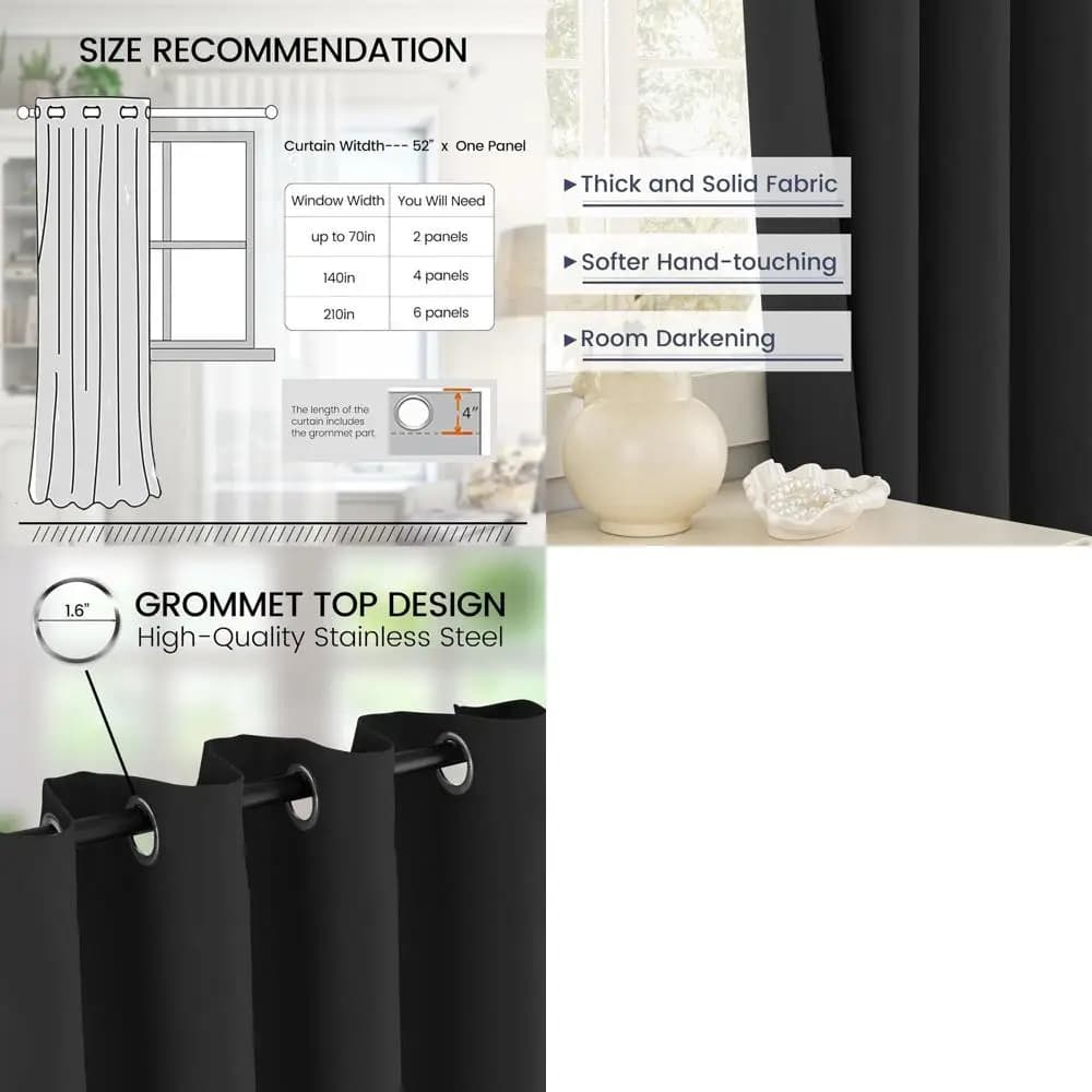 Extra Lungs 52x144 for Living Room, Length 3,65m, Total Darkness, with Eyelets