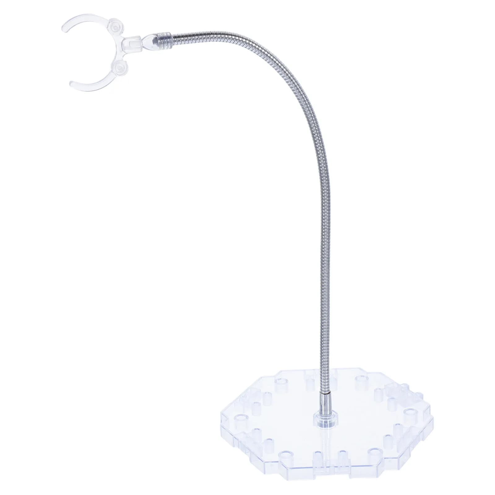Clear Adjustable Action Figure Display Stand with Snake Bone Bracket Stable Support Interconnectable for Dynamic Poses