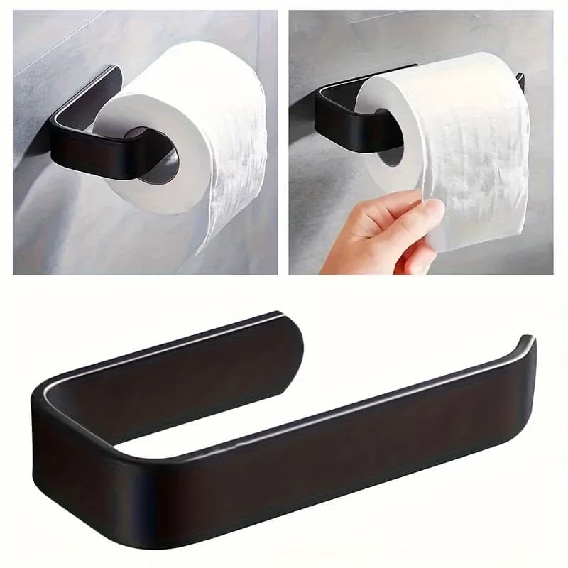 Porta carta igienica da parete da 1 pezzo: nessuna perforazione richiesta, portasciugamani da bagno salvaspazio e portaoggetti