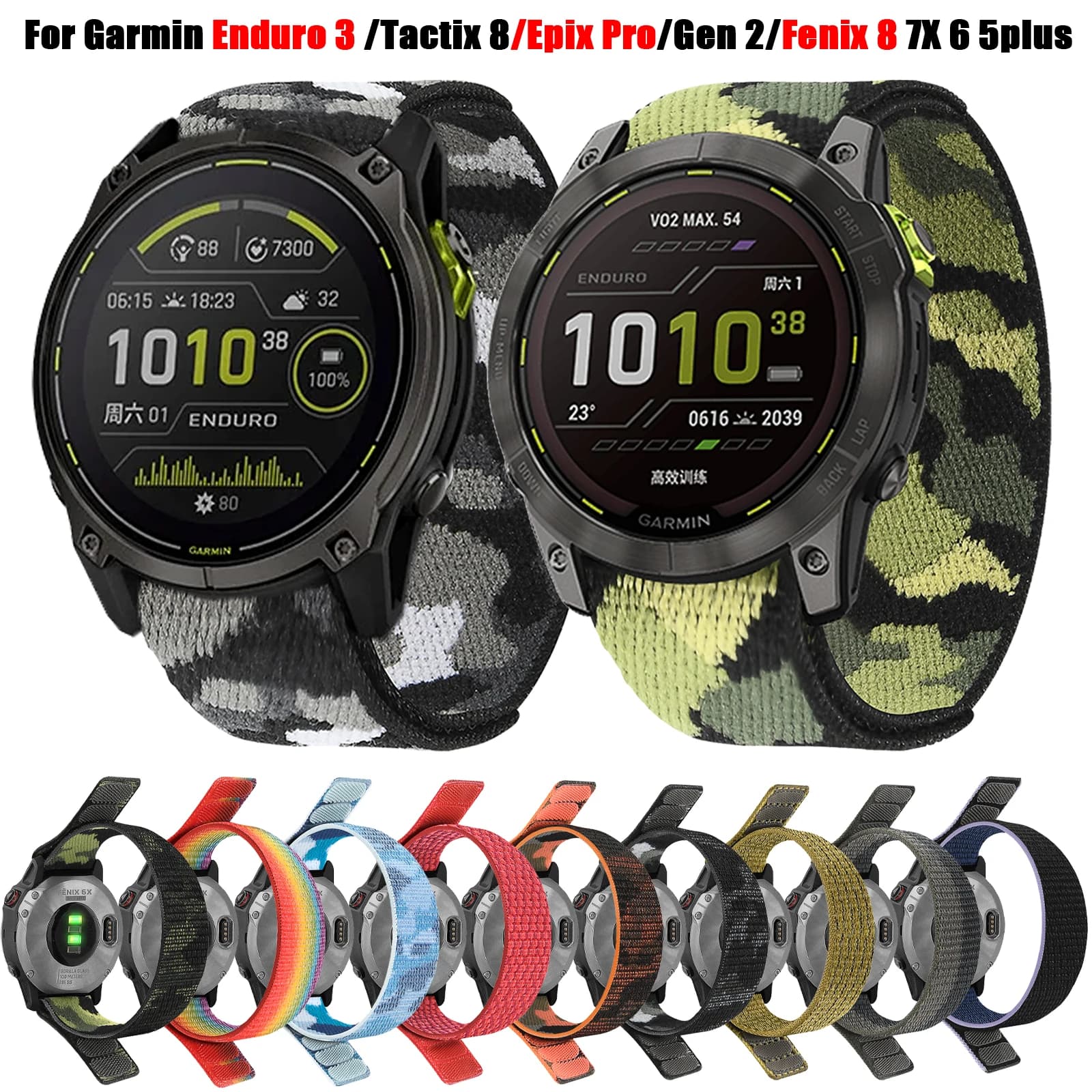 QuickFit 22mm 26mm cinturino in nylon per Garmin Tactix 8 7 47mm 51mm Enduro 3 Epix Gen 2 Fenix 8 E 7x 6 PRO 5X cinturini in tessuto sportivo