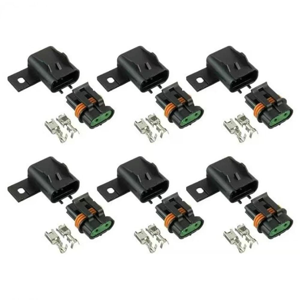 1/6 Set 2Pin Impermeabile Maschio + Femmina Con 2 Terminali Connettore Elettrico Sigillato Per Metri-Pack 630 Serie Spina Ventola