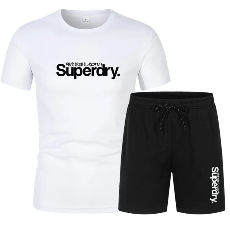 Nuovo completo sportivo estivo da uomo in due pezzi: t-shirt + pantaloncini, tuta da allenamento da calcio, maglia a maniche corte traspirante in rete