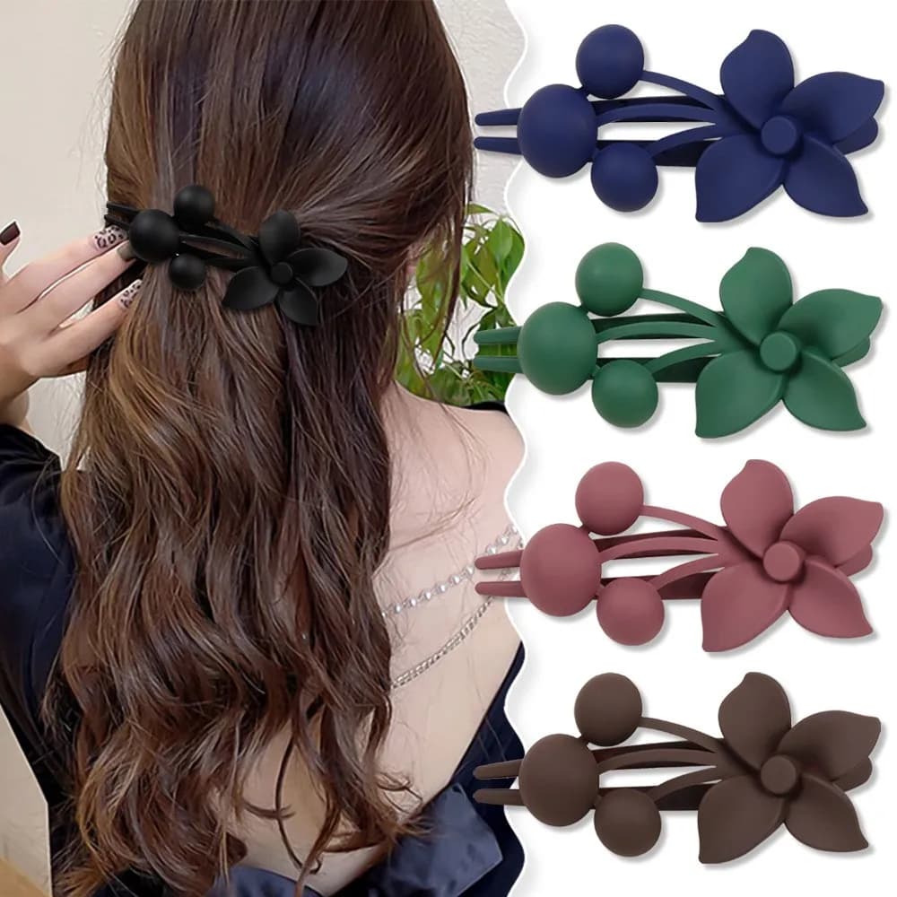 Stili multipli Nuova moda Fiore semplice Fiore smerigliato Clip a becco d'anatra Barrette per capelli per donna Accessori per ragazza Copricapo