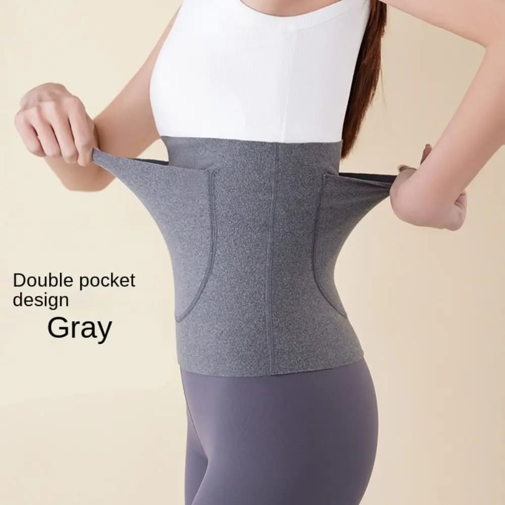 Cintura termica con doppia tasca Anti-freddo caldo cintura modellante per lo stomaco intimo da donna elastico strumento magico per riscaldare la pancia