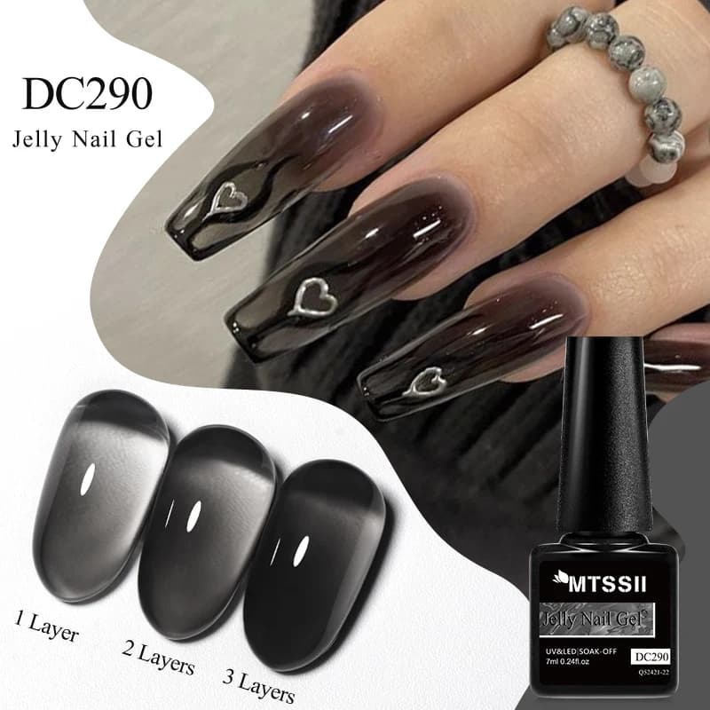Smalto gel trasparente semipermanente per unghie, smalto gel UV soak-off per manicure estiva, accessori per unghie, decorazioni fai da te