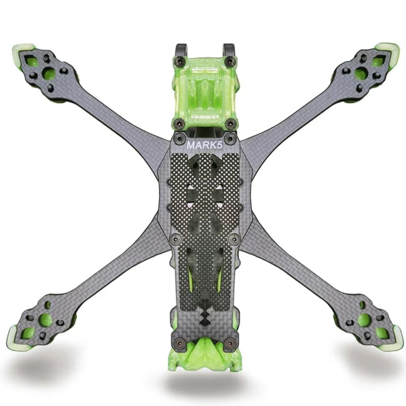 RC MARK5 Telaio in fibra di carbonio FPV da 5 pollici Interasse da 225 mm con braccio da 5 mm per droni analogici FPV Freestyle Vista