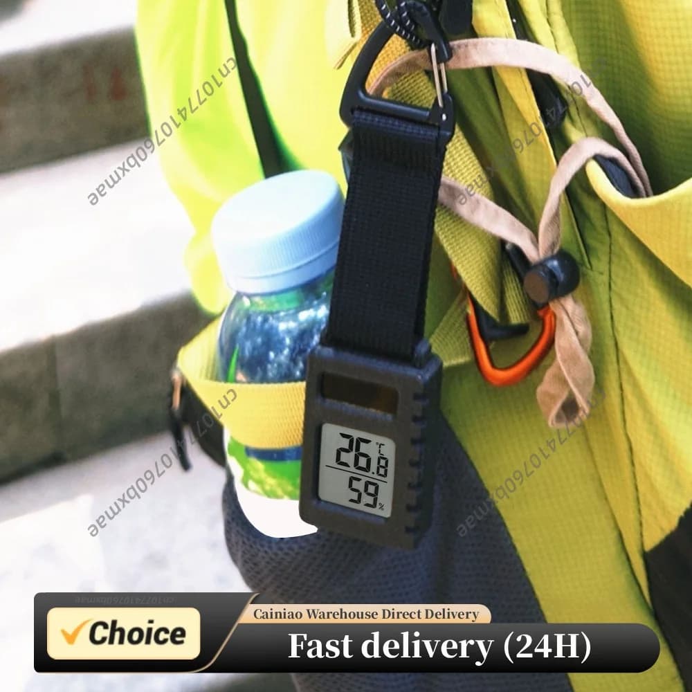 Pocket Thermometer with Carabiner Clip Backpacking Hiking Travel Thermometer Ultra Light 30g for Camping Cellar Closet Home