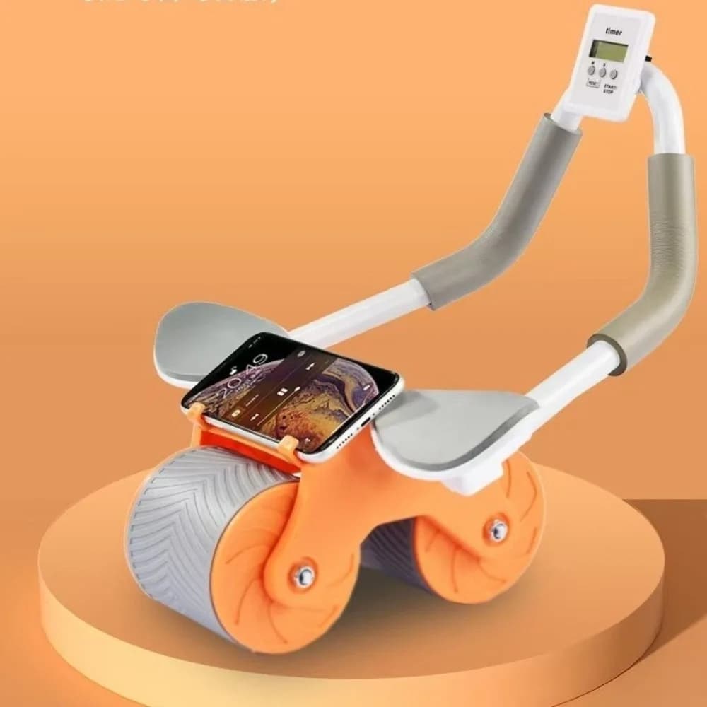 Automatic Rebound Ab Roller Wheel Elbow Support Silent Core Trainer 2-Wheel Knee Mat Abdominal Wheel Core Strength Training