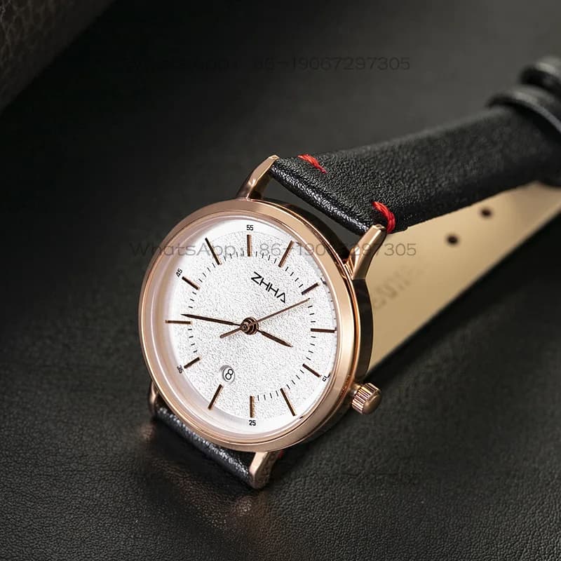 Orologio al quarzo personalizzato alla moda, orologio rotondo sottile in stile europeo e americano, orologio da uomo impermeabile, semplice ed elegante.