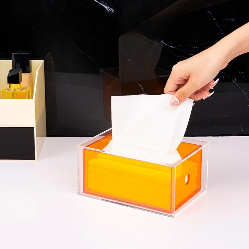Creative transparent box of acrylic fazzoletti living room paper box support simple table napkin storage box decorative ornament