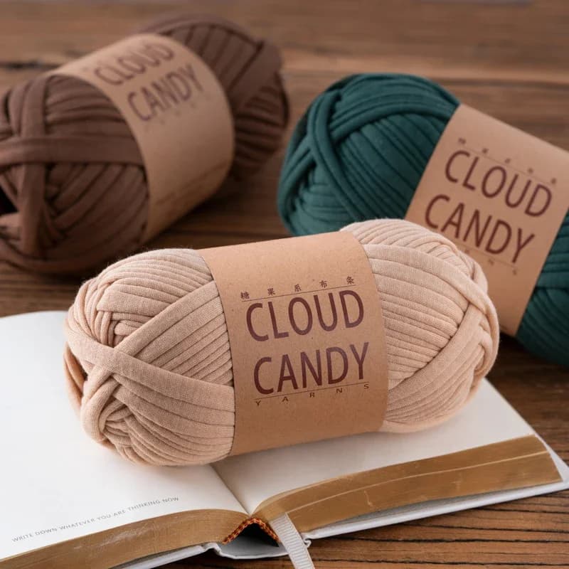Borsa per tappeti intrecciati in lana dolce caramella Cuscino Borsa tessuta a mano Semplice filato per maglieria Borsa in materiale fai-da-te morbido, liscio ed elastico