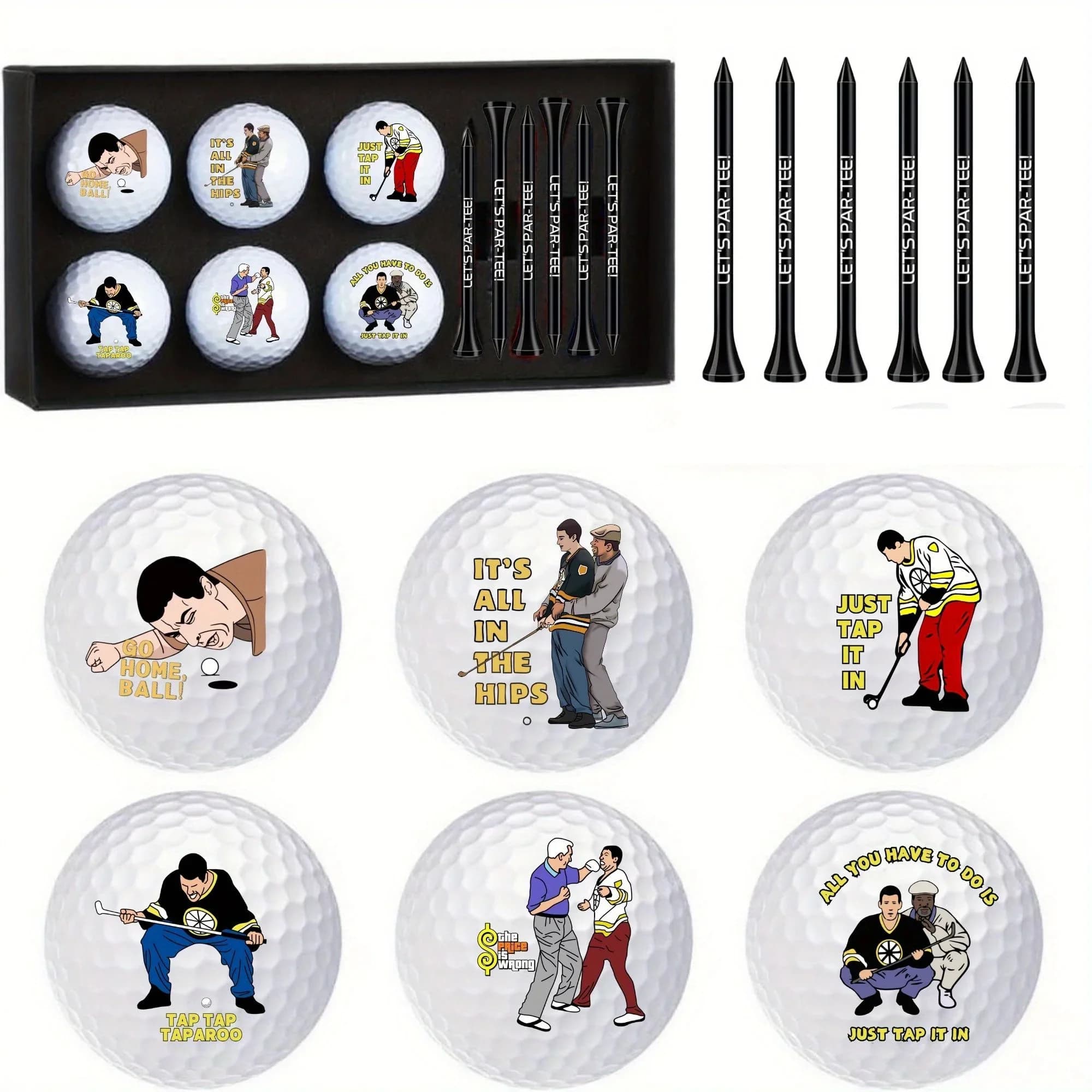 Set regalo di palline da golf patriottiche da 13 pezzi, 6 palline con bandiera USA, 6 magliette e 1 scatola, palline da golf e accessori per magliette del 4 luglio, pensionamento