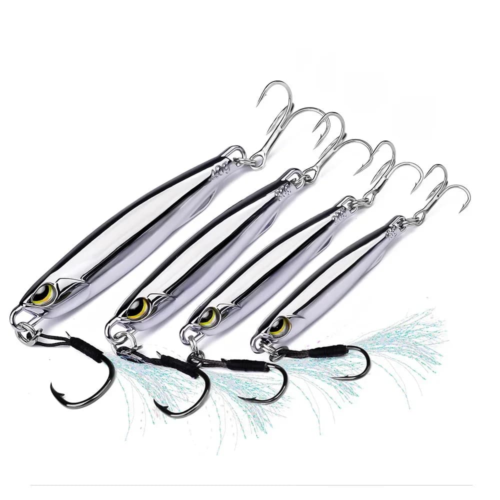 Metallo Jig Bait 15g 20g 30g 40g Sgombro Artificiale Duro Pesce Richiamo Affondamento Far Casting Jigging Bait Cucchiaio Spinnerbait Per La Pesca