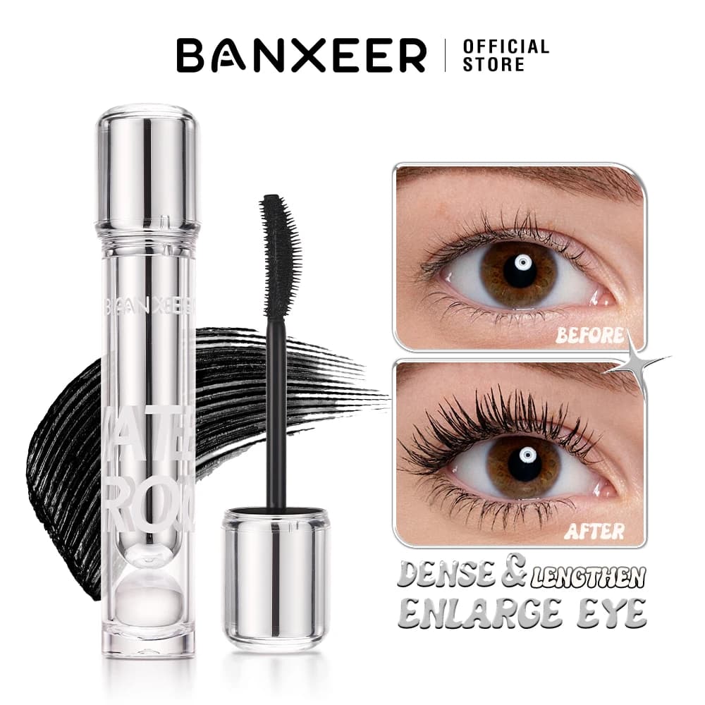 BANXEER Long-Term Waterproof Mascara 24H Black Extension Sweatproof Eyelashes Extension Curling Mascara Eye Makeup