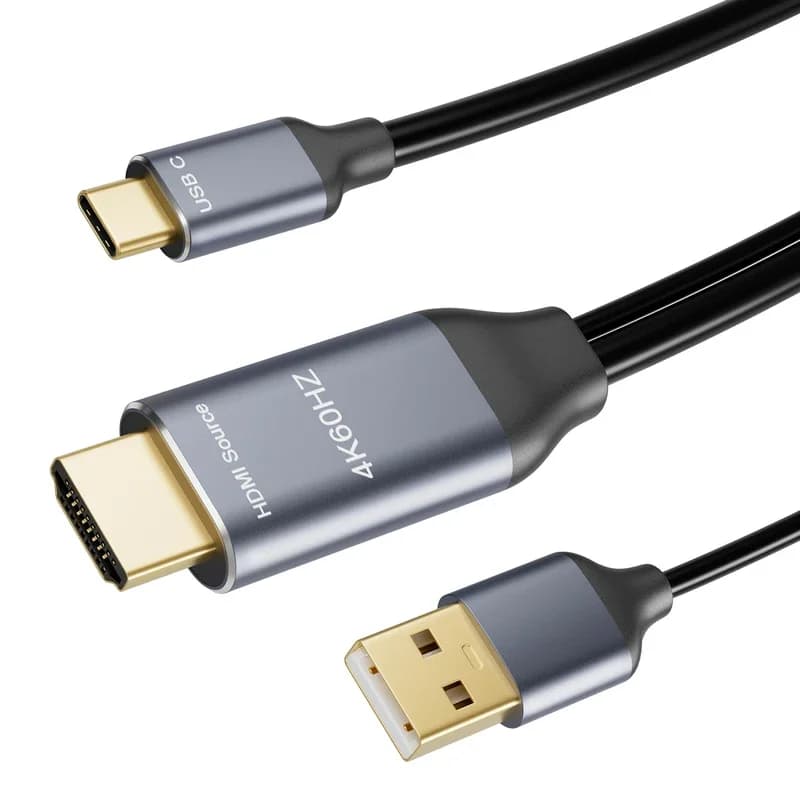 Cavo adattatore da HDMI a USB C 4K a 60 Hz da 6,6 piedi con supporto adattatore USB Touch screen per il nuovo MacBooK