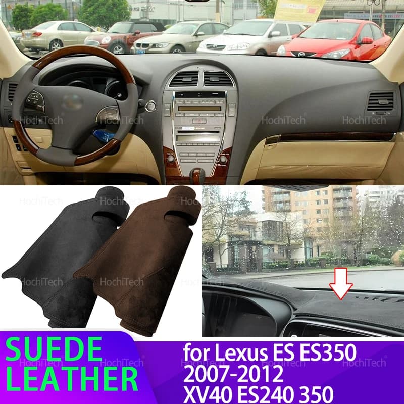 Dash Zerbino in suede Black dashboard cover Instrument panel Solar protection Pad Ornaments for Lexus ES ES350 2007-2012 XV40 ES240 350