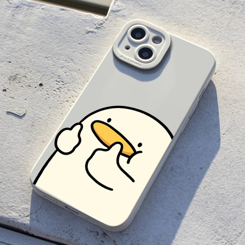 Custodia per telefono Cute Thumbs up Duck per iPhone 11 12 13 14 15PLUS 16PRO 17PROMAX