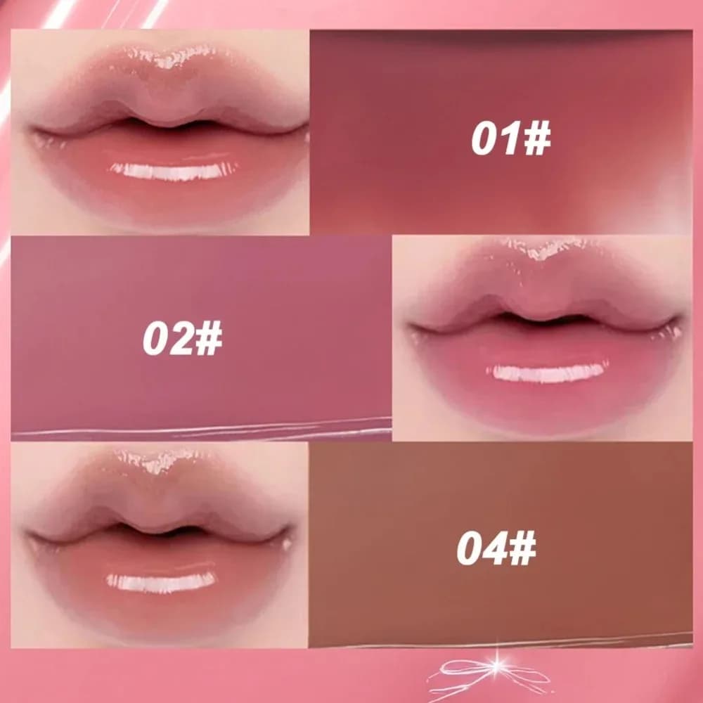 Lucidalabbra Idratante Effetto Gelatina, Impermeabile, Non Appiccicoso, Effetto Specchio, Lunga Durata, Resistente al Trasferimento, Rossetto Liquido, Cosmetico per il Trucco