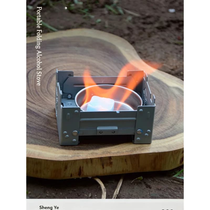 2pcs Outdoor alcohol stove for camping, portable solid alcohol stove German-style folding stove cassette stove foldable