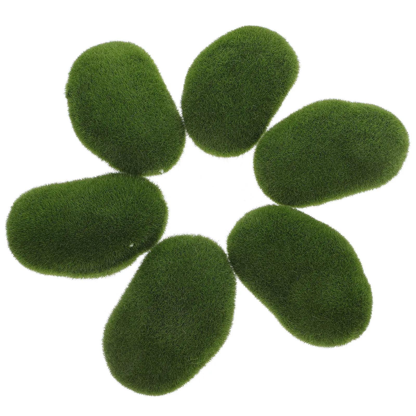 6 Pieces of Artificial Rocks in Realistic Musk for Indoor Plants, Lands, Landscapes in Miniature, Garden Decorations