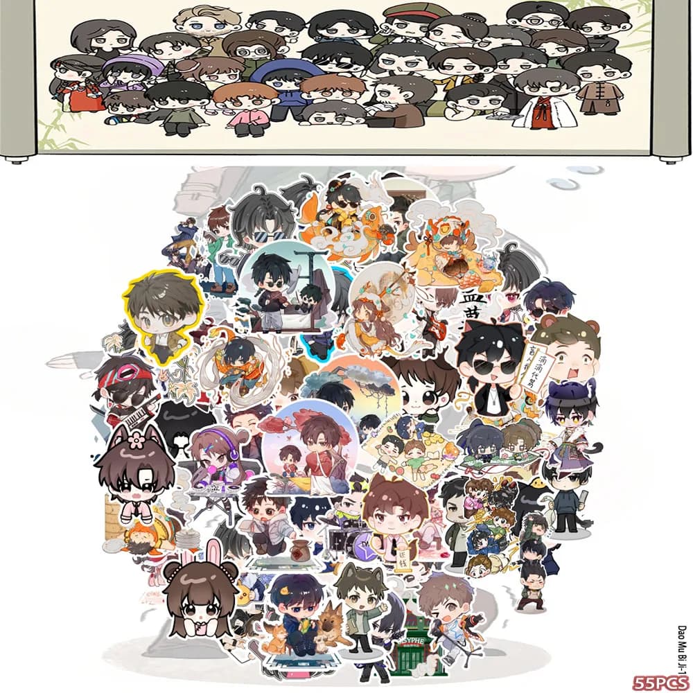 55 pezzi Tomb Raiders Note Personaggi di film di romanzo popolare Versione Q Personaggi anime Adesivi decorativi per custodia per telefono per notebook