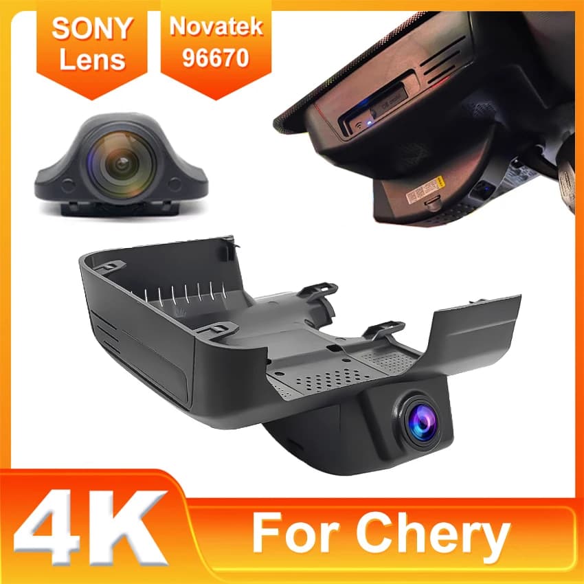 Dash Cam 4K Anteriore e Posteriore, Telecamera DVR per Auto Plug and Play, Registratore Video WiFi per Chery Tiggo 7 Plus Tiggo 8 Pro Deluxe 2022-2026