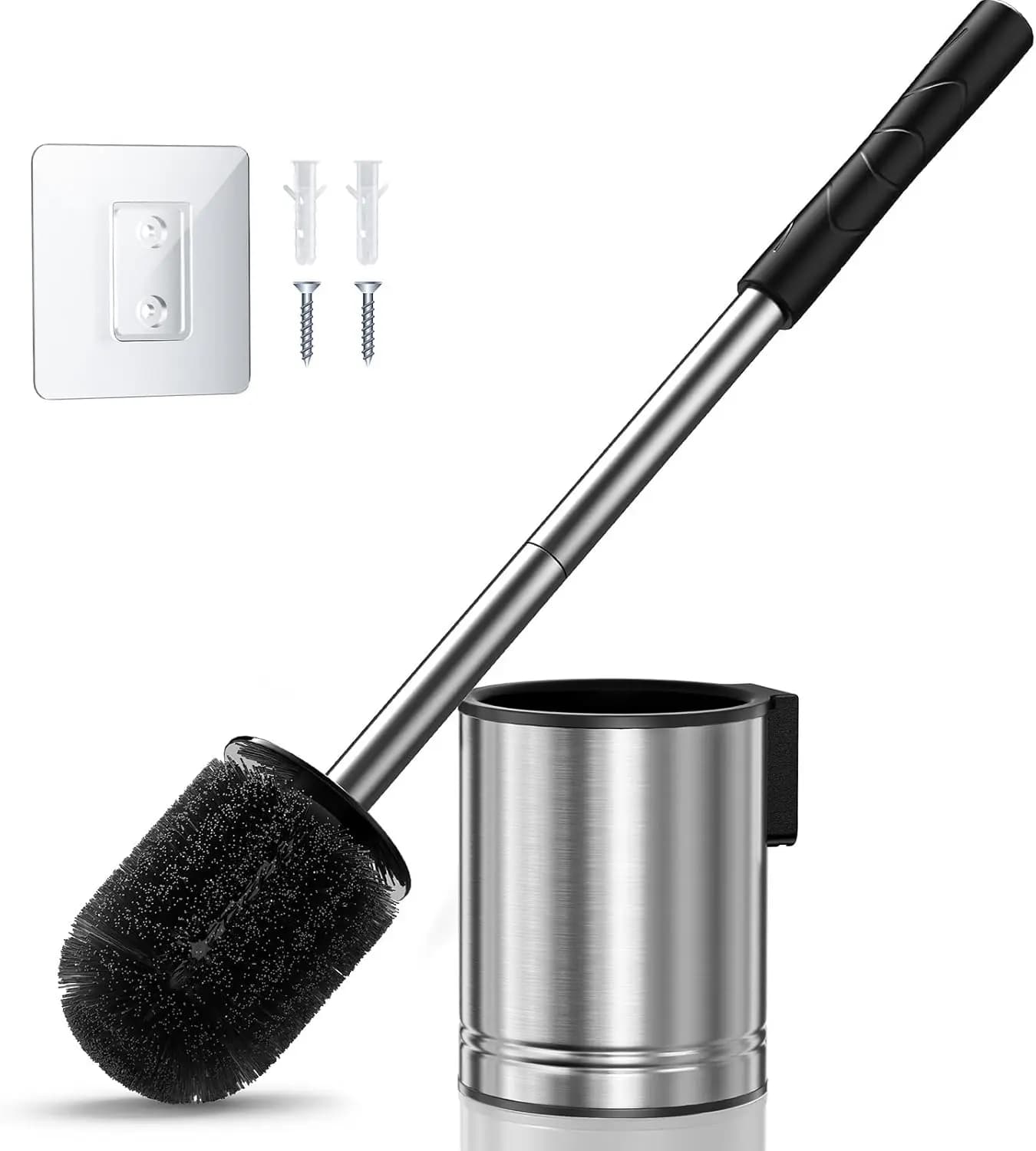 Toilet Bowl Brush Set: Compact Space-Saving Design with Hidden Holder for Small Bathrooms, Apartments & RVs - Bathroom Cleaning