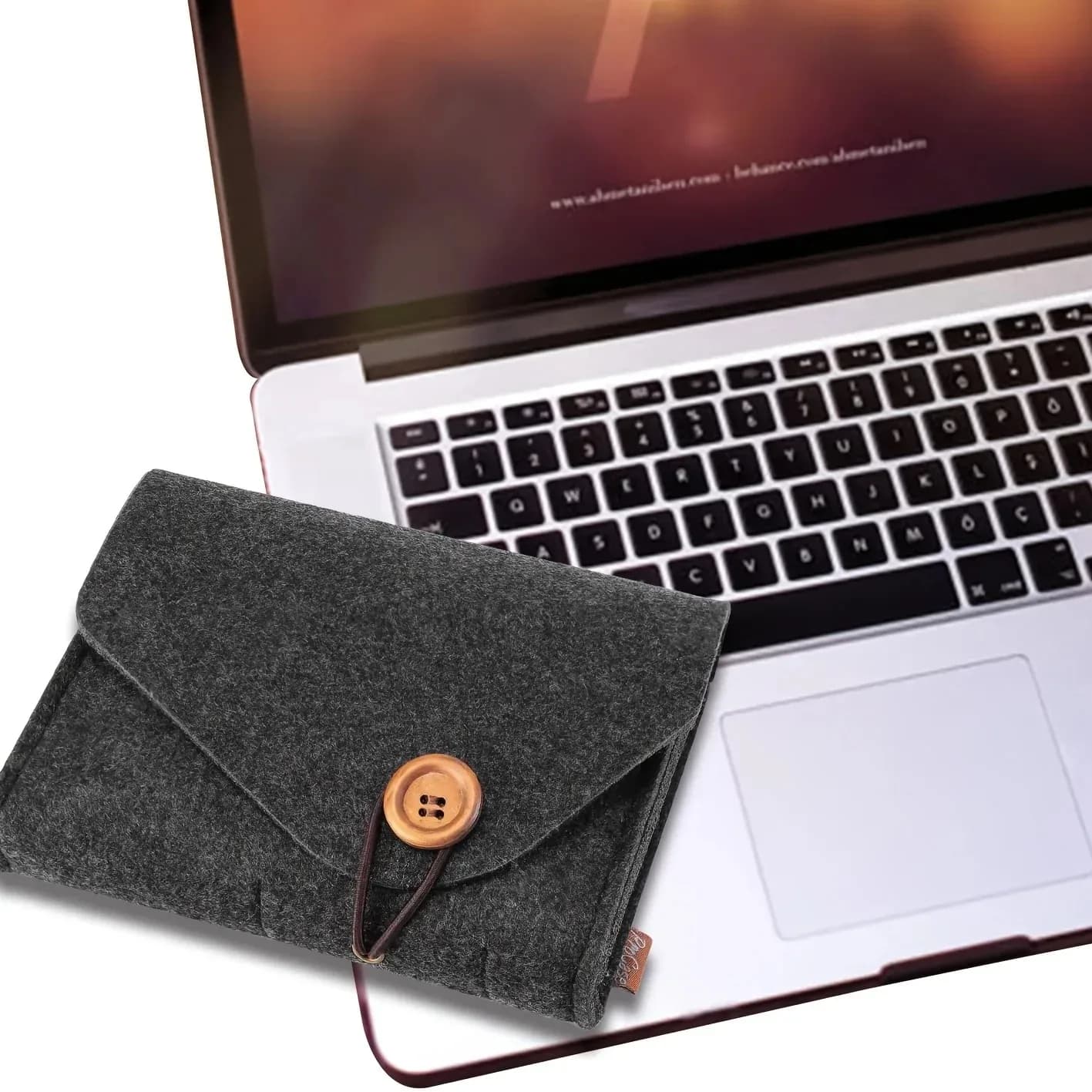 Organizer Portatile in Feltro per Accessori Elettronici, Custodia per Adattatori di Alimentazione e Cavi USB da Viaggio