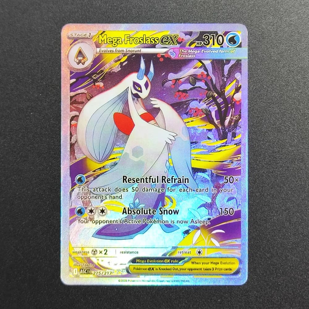 Carta Pokémon Proxy 2026 EN MEGA ASC Froslass EX 275-217 SAR Super Rara da Collezione Singola Classica Anime Giocattoli