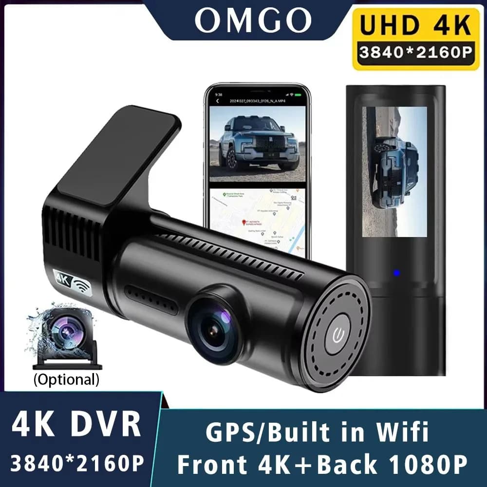 Mini Dash Cam 4K 2160P DVR Camera Support for Car GPS Dual Lens Video Recorder Dashcam Recorder Black Box Night Vision
