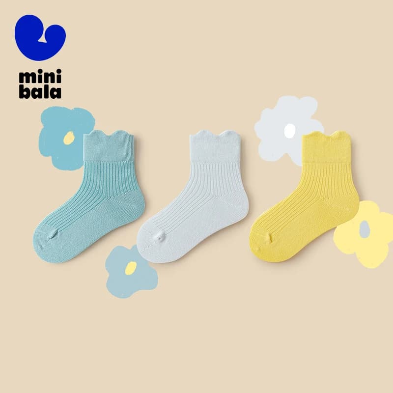 Mini Bala Unisex socks for kids spring version in elastic cotton and breathable Baby socks with cute design