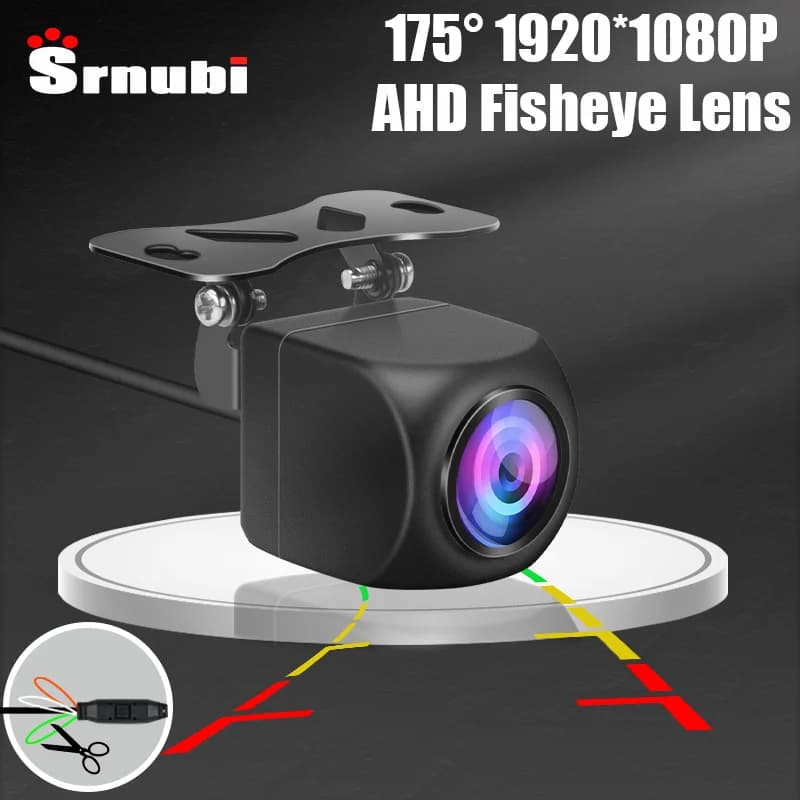 Srnubi 175 ° Fisheye 1920x1080P telecamera per retromarcia per auto obiettivo dorato visione notturna Full HD retromarcia AHD telecamera per parcheggio veicolo
