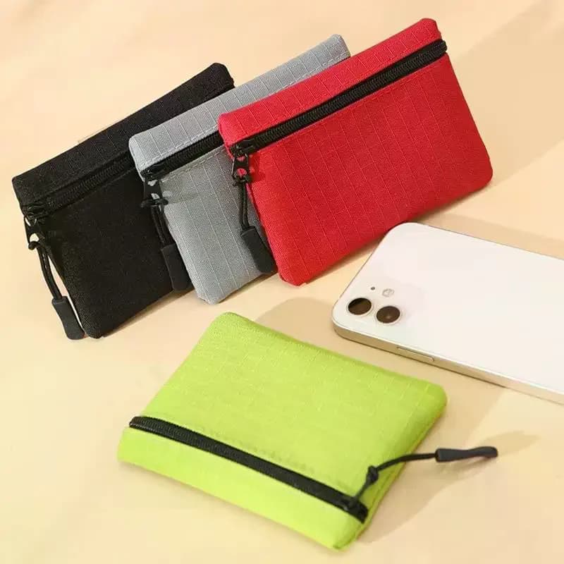 Canvas Mini Coin Purse Simple Zipper Kid Storage Pouch Money Pocket Solid Color Coin Key Bag Women Men Cute Wallet Mini Purse