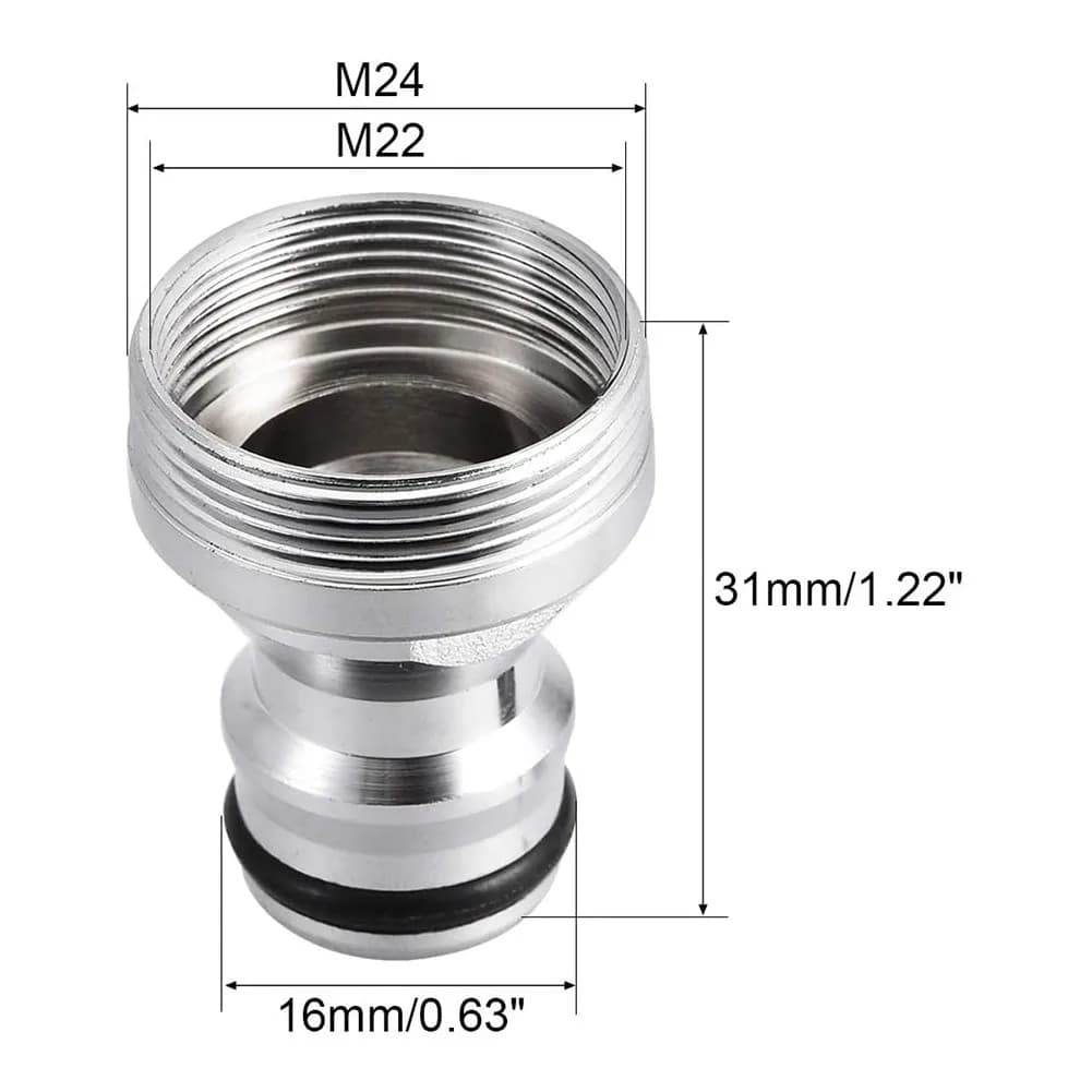 Connettori per tubi da giardino in ottone da 2 pezzi M22 femmina a per adattatori per rubinetti M24 maschio per un facile irrigazione e il lavaggio dell'auto