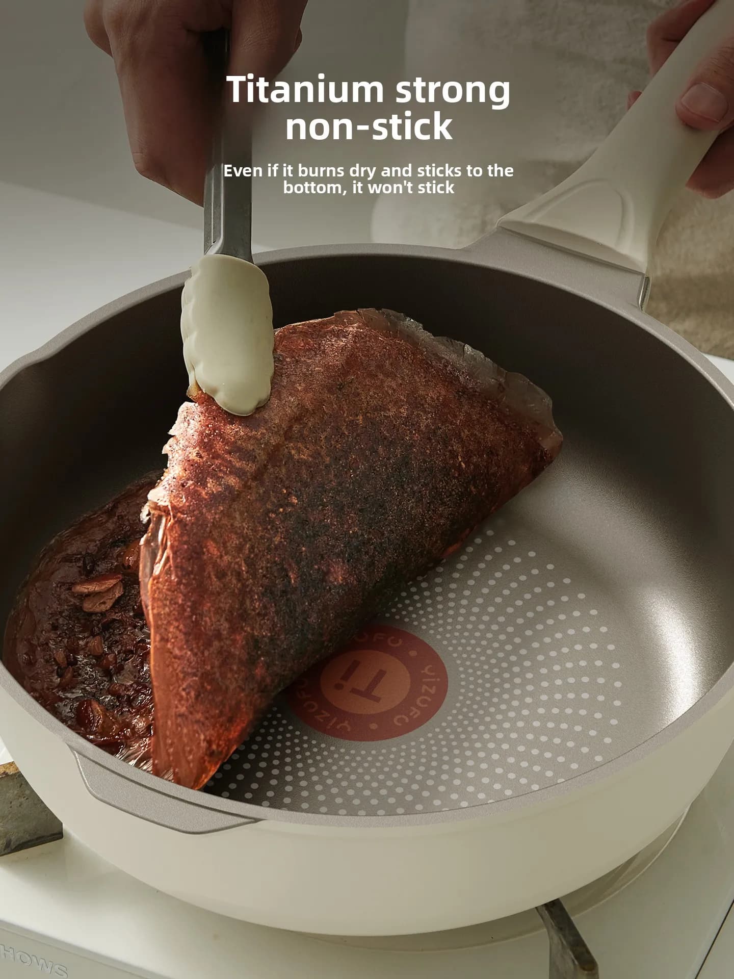 YFY titanium uncoated pan non-stick pan household steak special wok non-stick deep frying pan