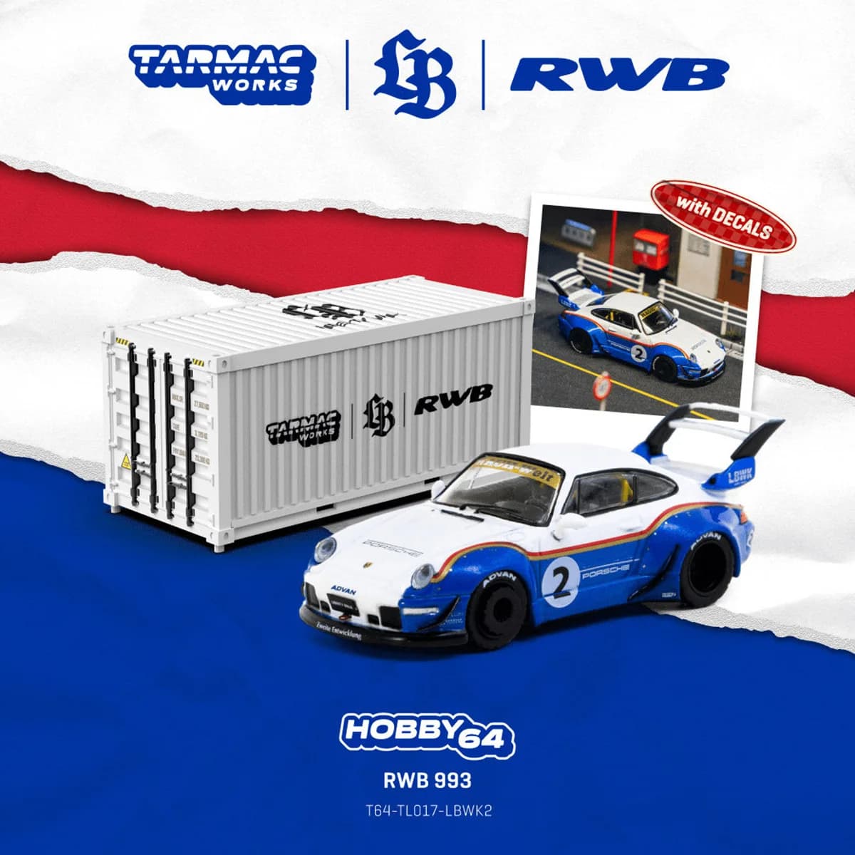 Disponibile TW 1:64 RWB 993 Liberty Walk LBWK Modellino Auto in Metallo da Collezione Tarmac Works