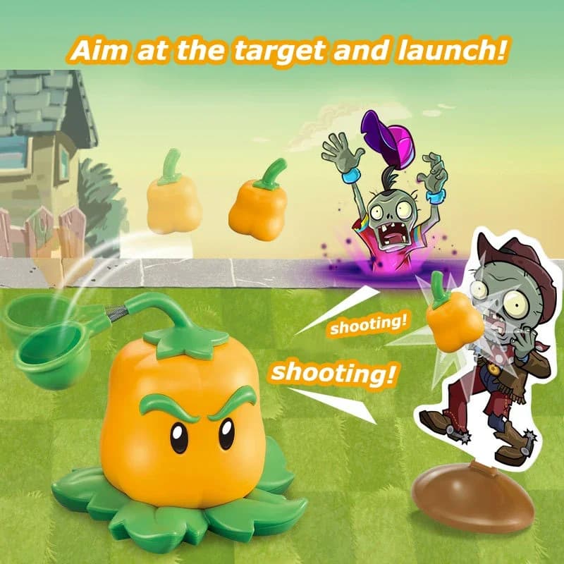 Nuovo Set di Giocattoli Plants Vs Zombies 2 Pepper-pult Chili Pitcher, Auto a Retrocarica, Action Figure, Modellini da Battaglia, Personaggi del Gioco