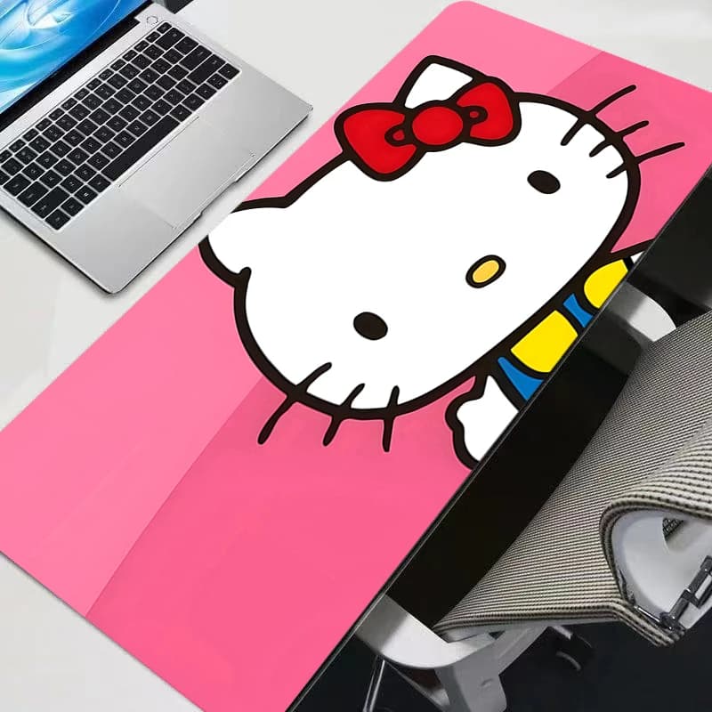Hello Kitty Mouse Pad Anime Gaming Accessori Mousepad Gamer PC Completo Tappetino per tastiera durevole per computer Varmilo